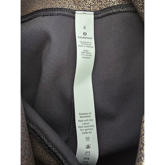 NWT Lululemon Black/Copper Foil Wunder High-Rise Luxtreme Crop 21" Leggings 4 - Picture 10 of 10